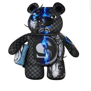 Black and Blue Checkered Bear Plush Sprayground